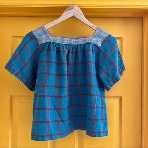 Ace and Jig Blue and Red Plaid Top